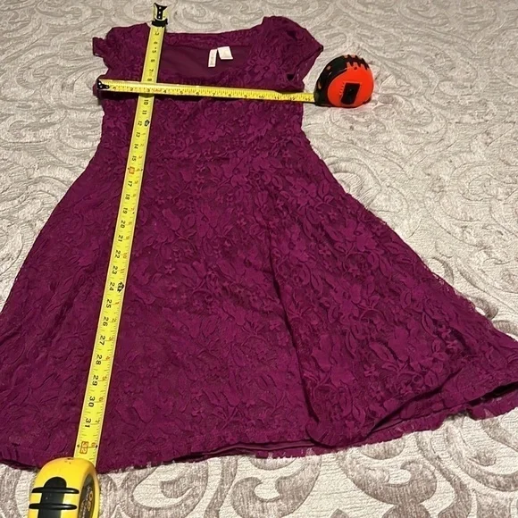 Red Camel Grape Square Neck Midi Lace Size M - Picture 8 of 11